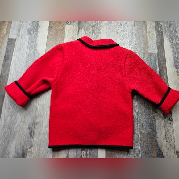 Elegance Seiler Red Jacket Cardigan Vintage Wool Cow Graphic - Picture 5 of 12